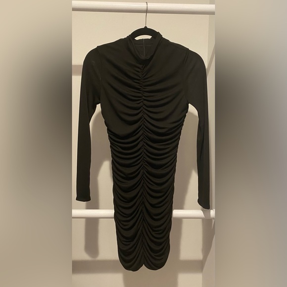 Runched Black Dress - Picture 1 of 2